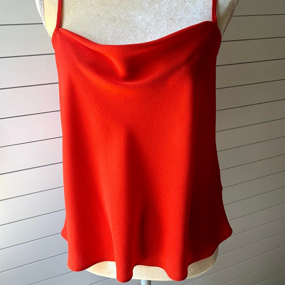Top Shop Cowl Neck Reddish Orange Cami Sz 6